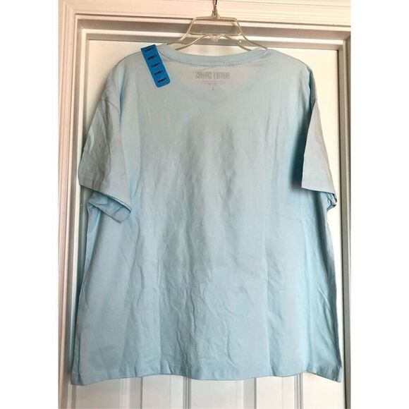 BRITNEY SPEARS - NWT - L Sz Lg Short Sleeve Crewneck Tee 100% Cotton/Baby Blue - Picture 14 of 14